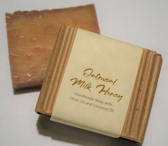 Oatmeal Milk and Honey (Goat Milk) - All Natural Bar Soap - Handmade Soap Made With Shea Butter and Olive Oil