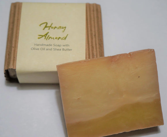 Honey Almond Soap - All Natural Bar Soap - Handmade Soap Made With Shea Butter, Olive Oil and Turmeric Powder