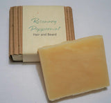 Rosemary Peppermint Hair, Body and Beard Soap - Vegan - All Natural Bar Soap - Handmade Soap Made With Shea Butter and Olive Oil