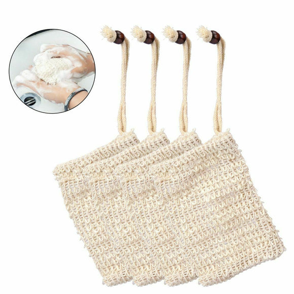 Natural Soap Saver- Handmade Sisal Mesh Soap Bag Soap Bag with Drawstring for Bath & Shower Use